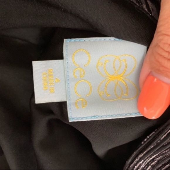 CeCe Metallic One Shoulder Dress Size 4 - Picture 4 of 8